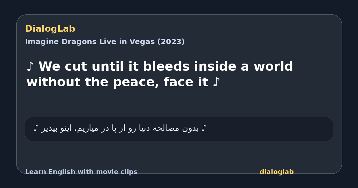 Share card for ♪ We cut until it bleeds inside a world without the peace, face it ♪