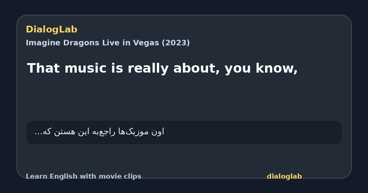 Share card for That music is really about, you know,