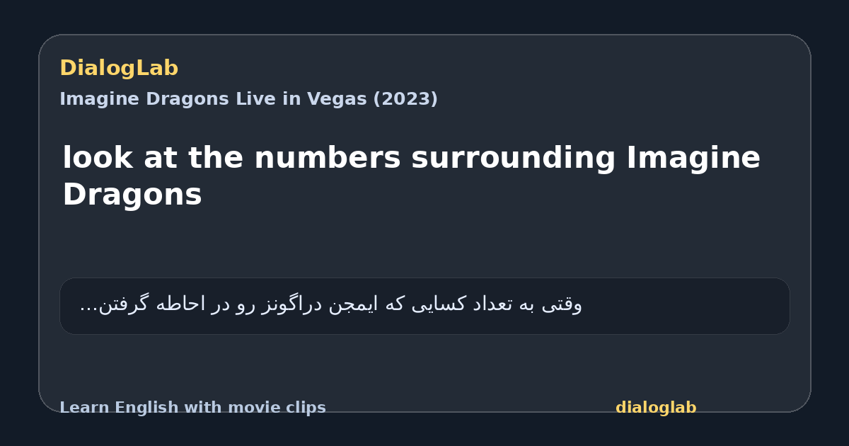 Share card for look at the numbers surrounding Imagine Dragons