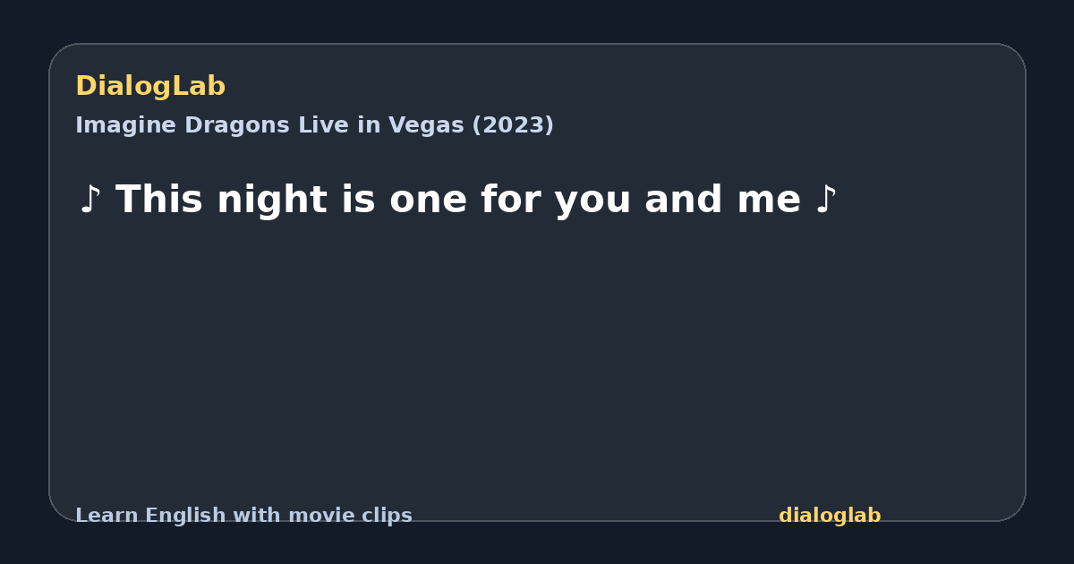 Share card for ♪ This night is one for you and me ♪