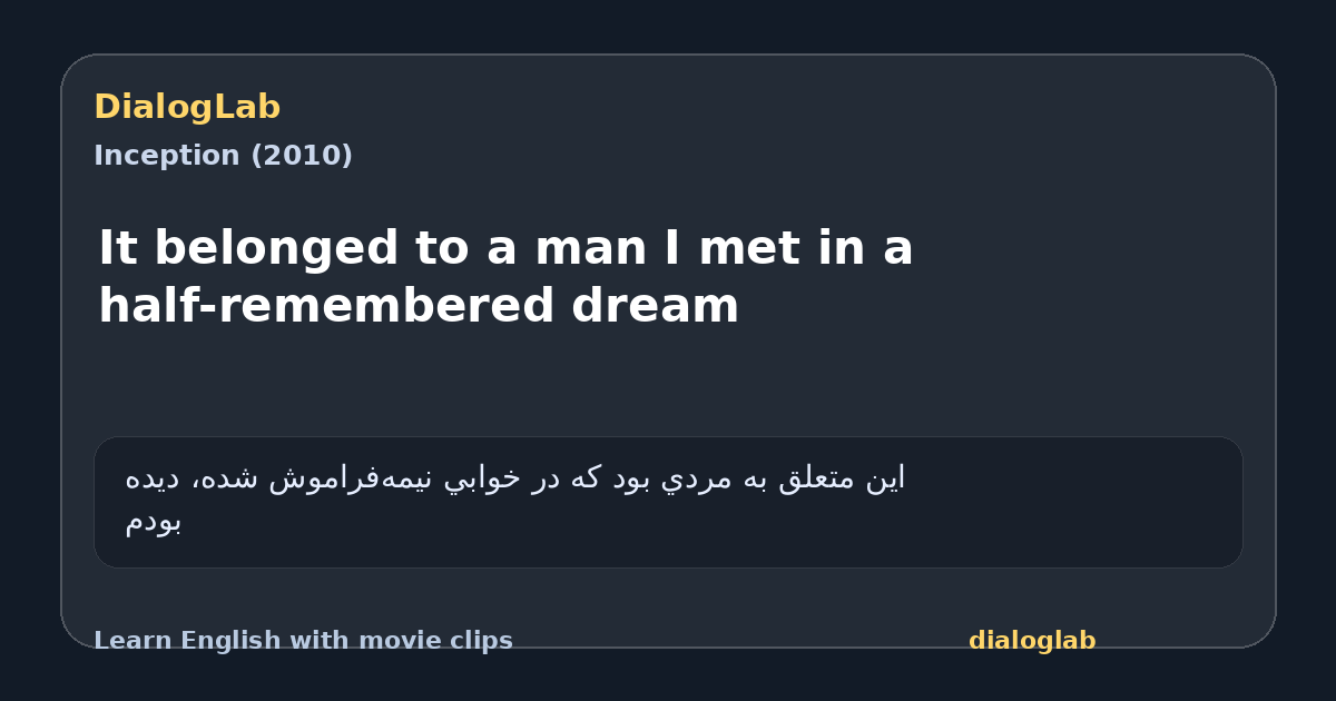 Share card for It belonged to a man I met in a half-remembered dream