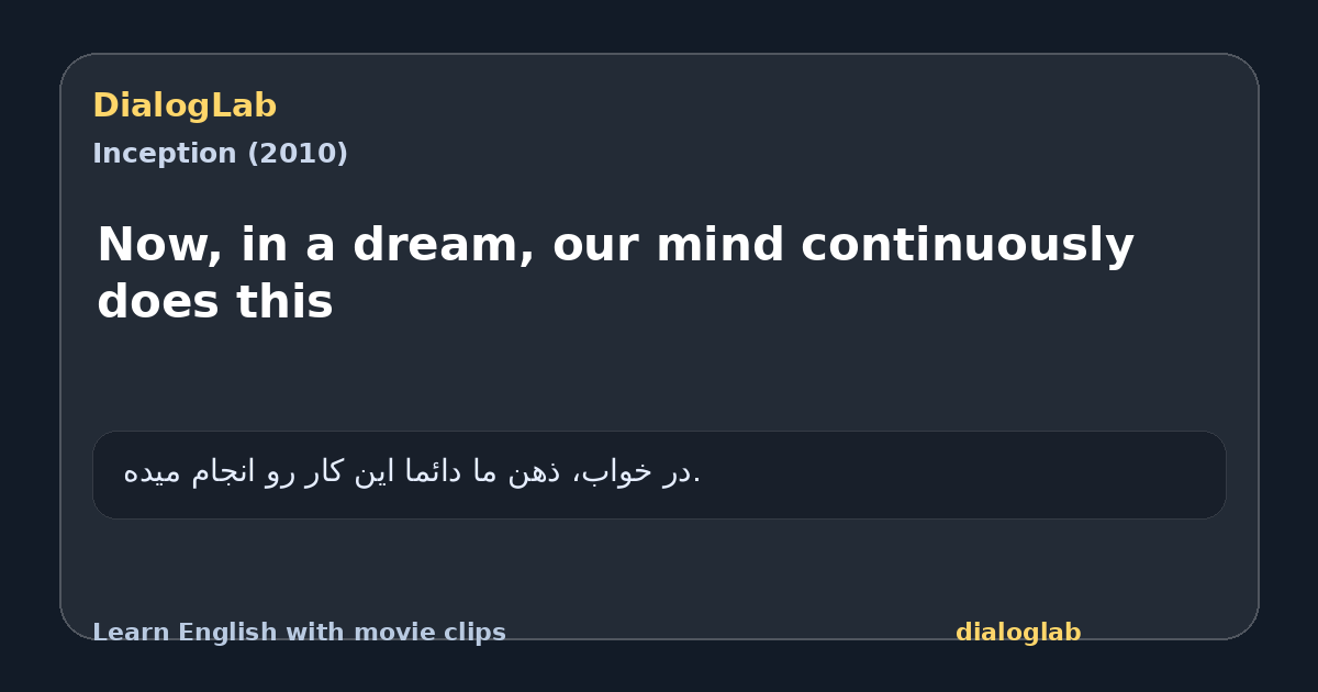 Share card for Now, in a dream, our mind continuously does this