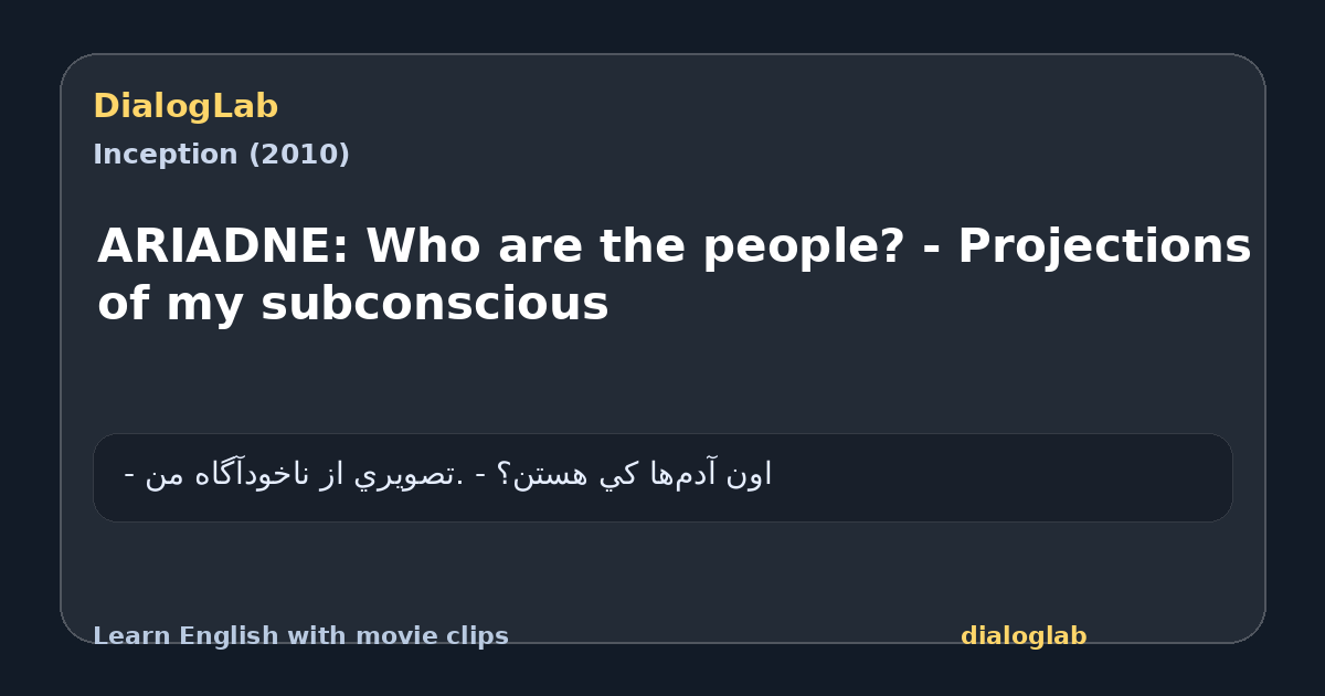 Share card for ARIADNE: Who are the people? - Projections of my subconscious