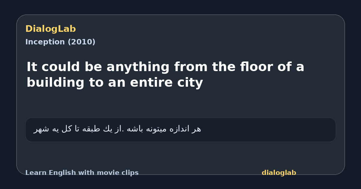Share card for It could be anything from the floor of a building to an entire city