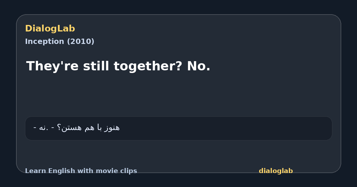 Share card for They're still together? No.