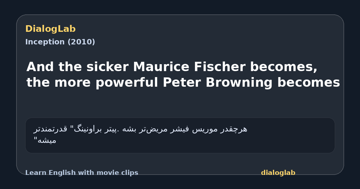 Share card for And the sicker Maurice Fischer becomes, the more powerful Peter Browning becomes