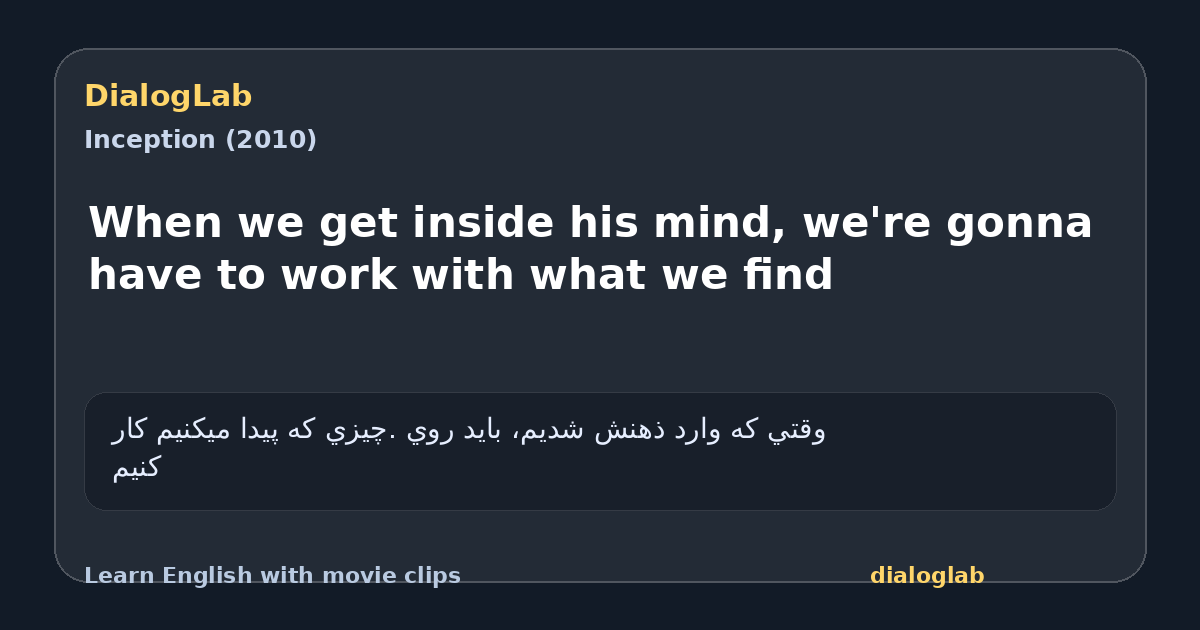 Share card for When we get inside his mind, we're gonna have to work with what we find
