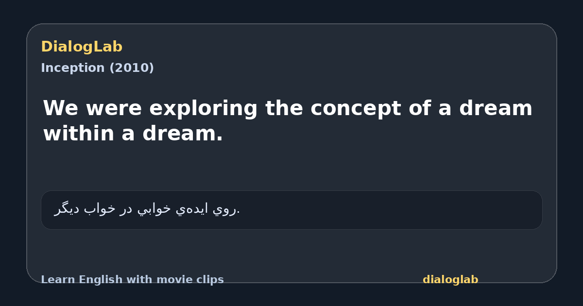 Share card for We were exploring the concept of a dream within a dream.