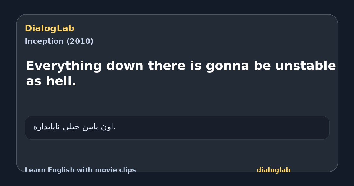 Share card for Everything down there is gonna be unstable as hell.