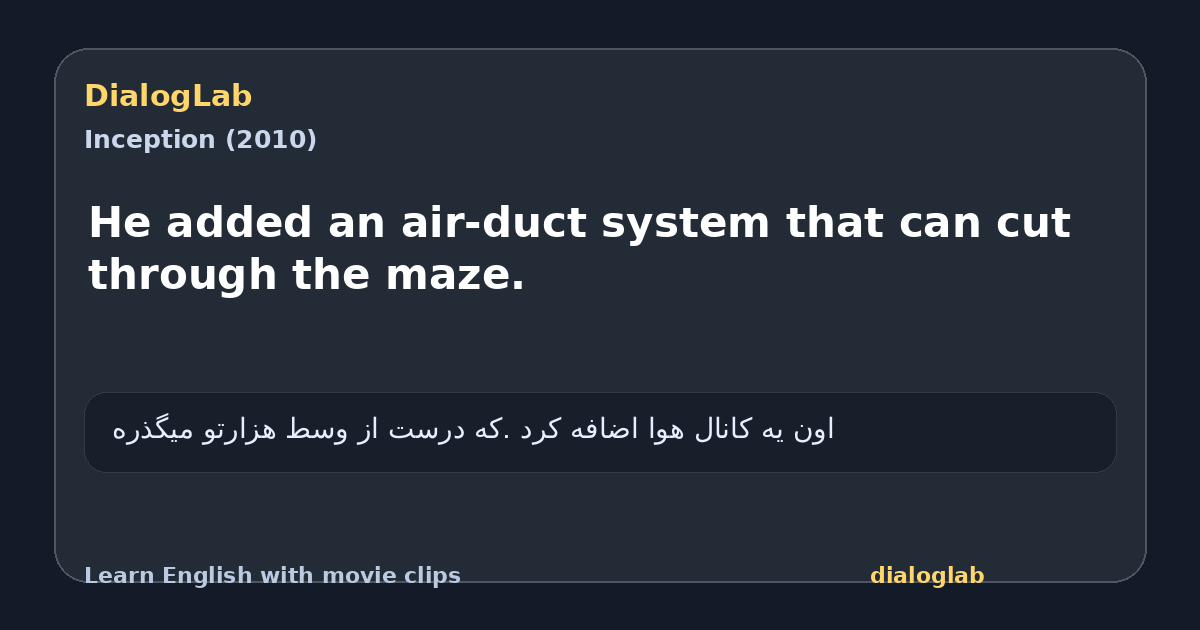 Share card for He added an air-duct system that can cut through the maze.