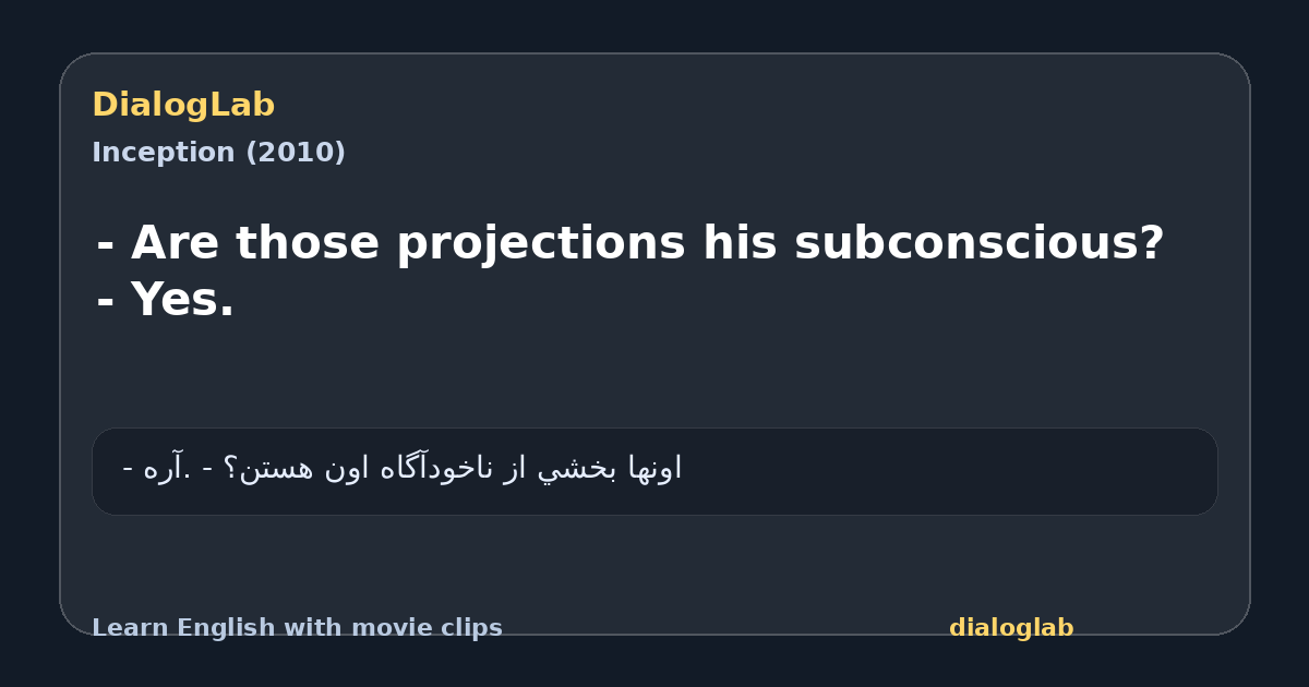 Share card for - Are those projections his subconscious? - Yes.