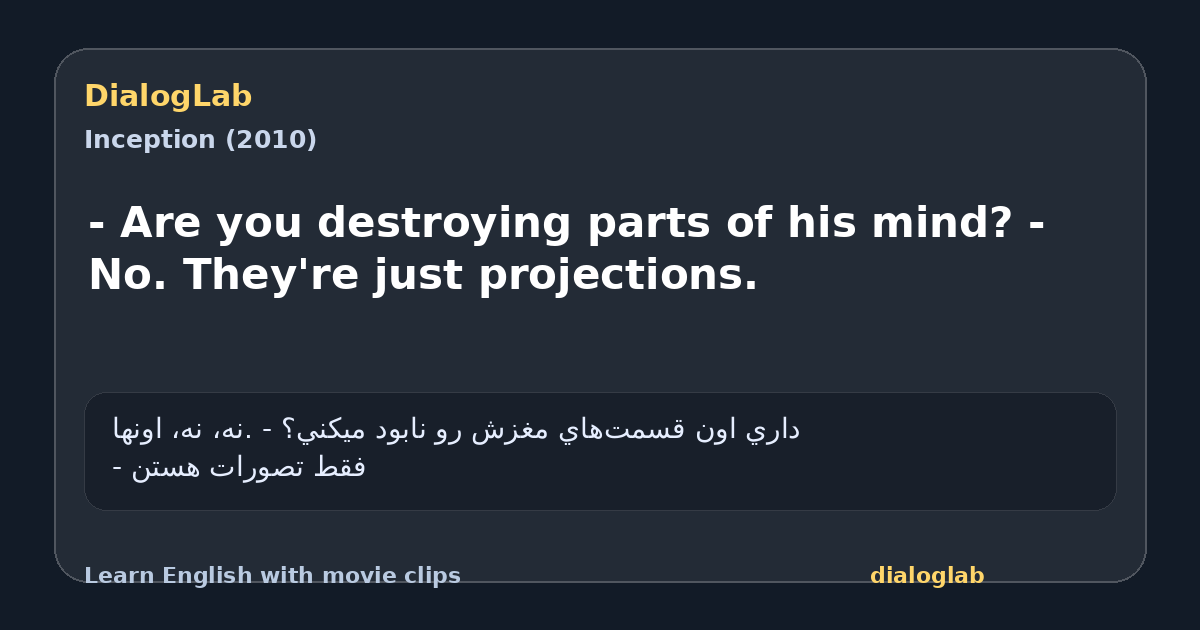 Share card for - Are you destroying parts of his mind? - No. They're just projections.