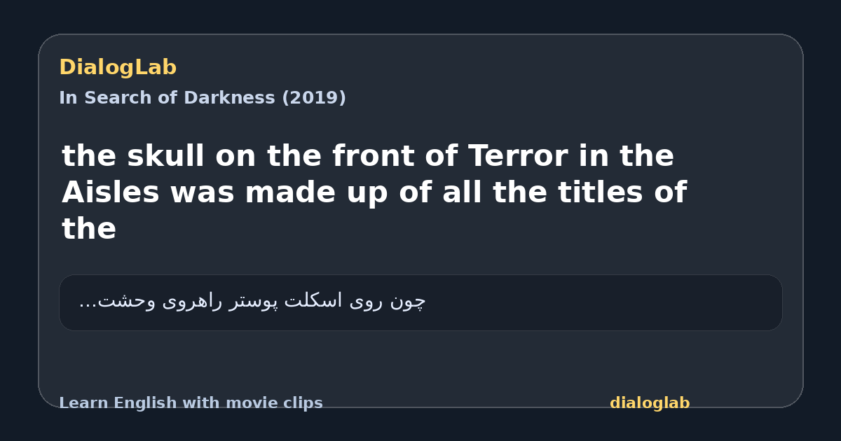 Share card for the skull on the front of Terror in the Aisles was made up of all the titles of the