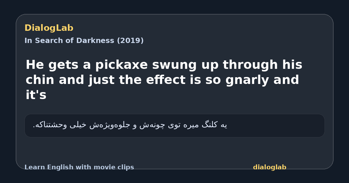 Share card for He gets a pickaxe swung up through his chin and just the effect is so gnarly and it's