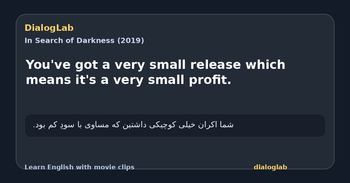 Share card for You've got a very small release which means it's a very small profit.