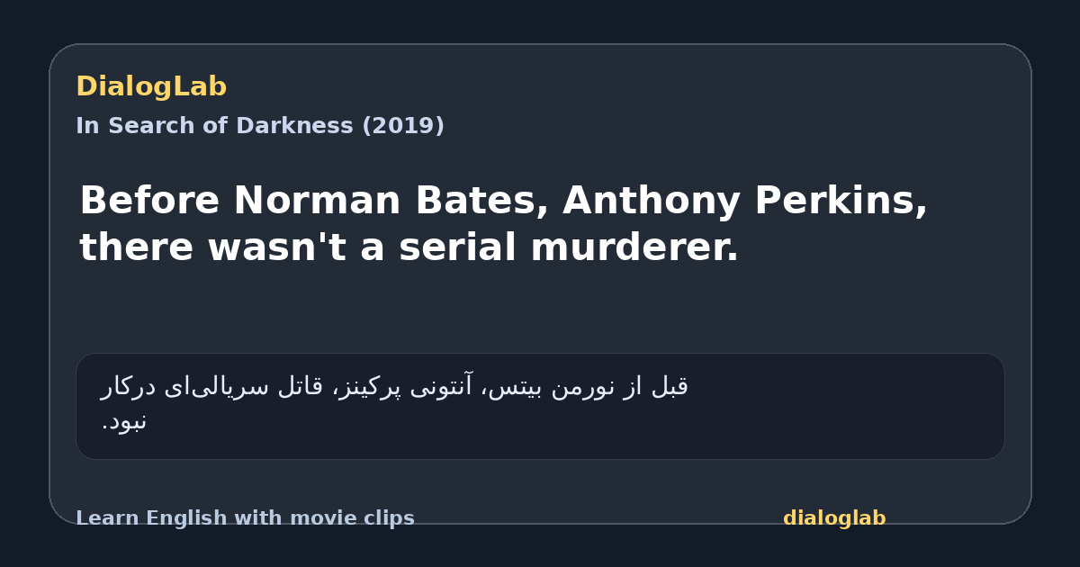 Share card for Before Norman Bates, Anthony Perkins, there wasn't a serial murderer.