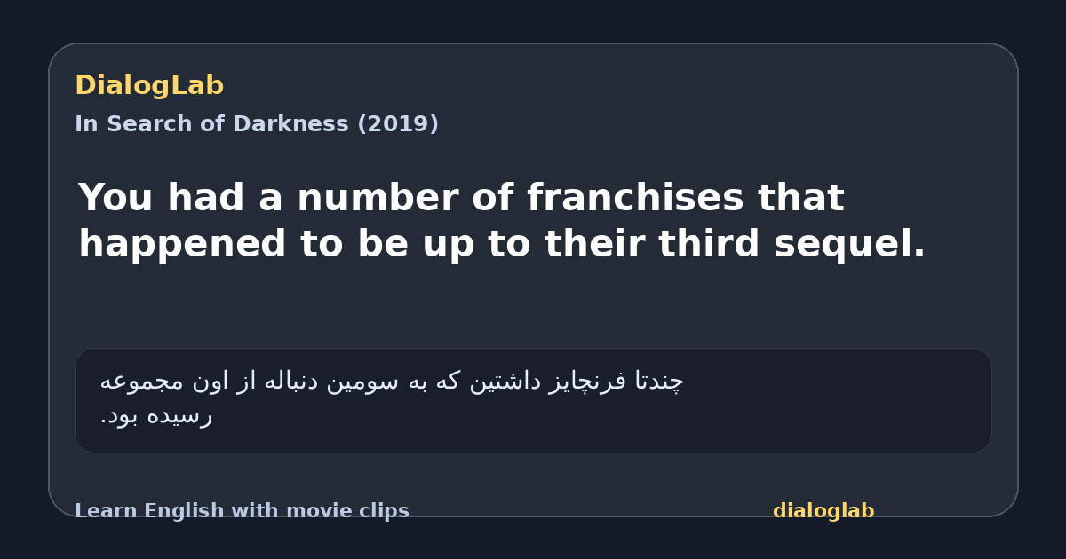 Share card for You had a number of franchises that happened to be up to their third sequel.