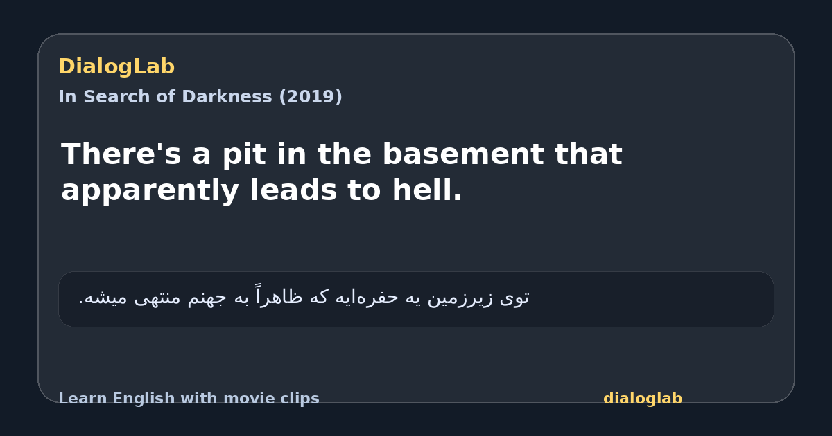 Share card for There's a pit in the basement that apparently leads to hell.
