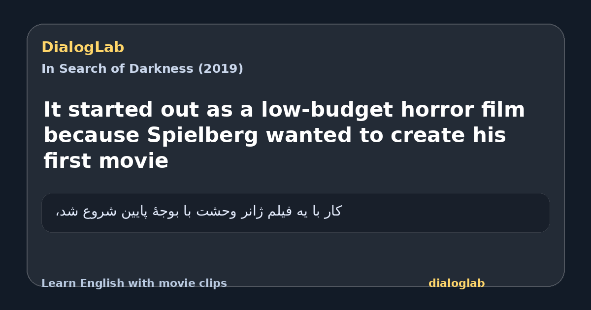 Share card for It started out as a low-budget horror film because Spielberg wanted to create his first movie