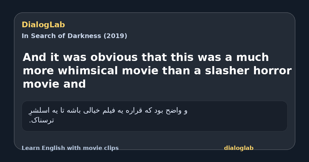 Share card for And it was obvious that this was a much more whimsical movie than a slasher horror movie and