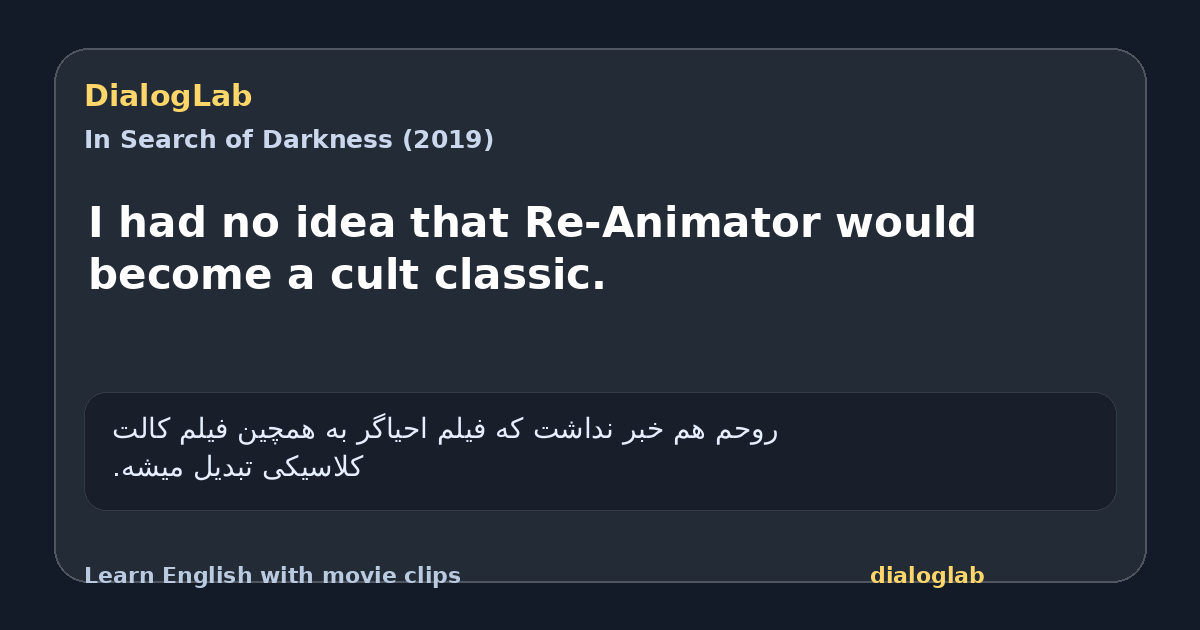 Share card for I had no idea that Re-Animator would become a cult classic.