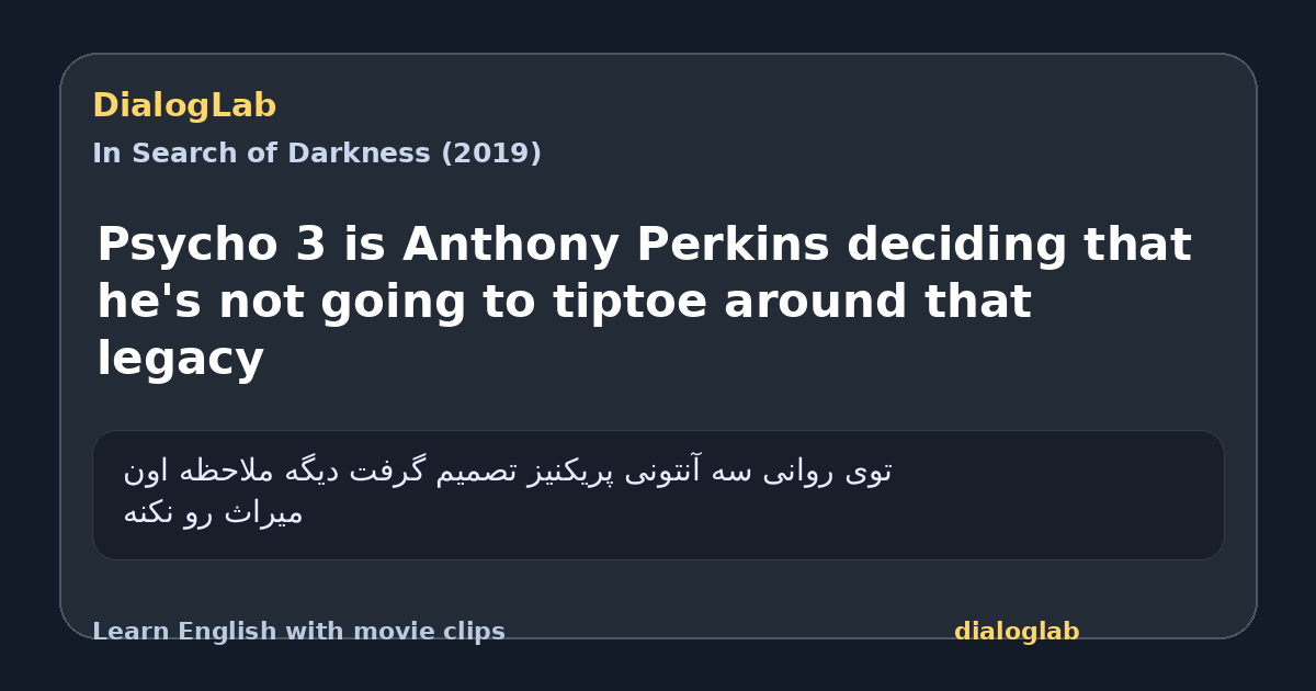 Share card for Psycho 3 is Anthony Perkins deciding that he's not going to tiptoe around that legacy