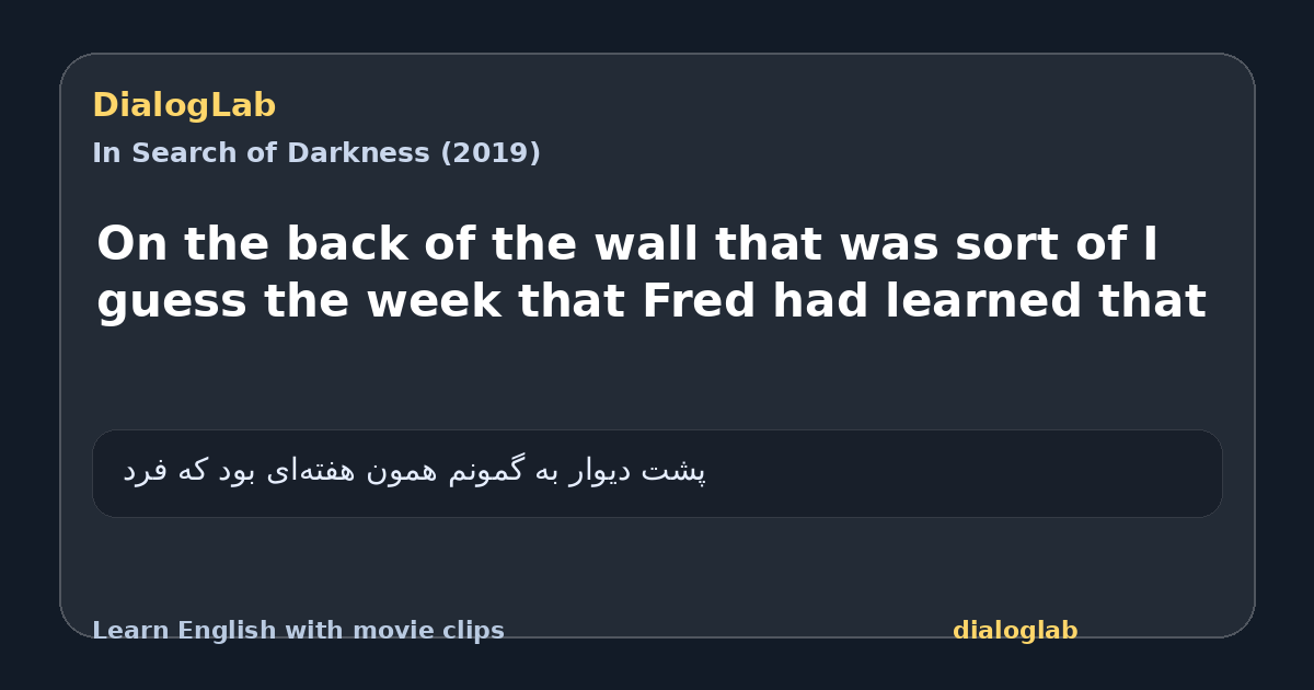 Share card for On the back of the wall that was sort of I guess the week that Fred had learned that
