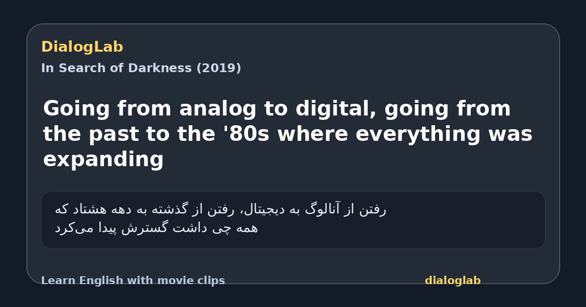 Share card for Going from analog to digital, going from the past to the '80s where everything was expanding