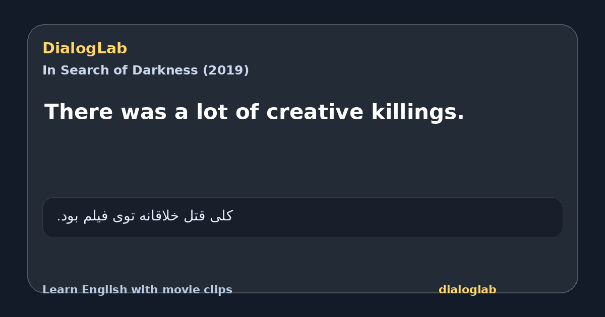 Share card for There was a lot of creative killings.