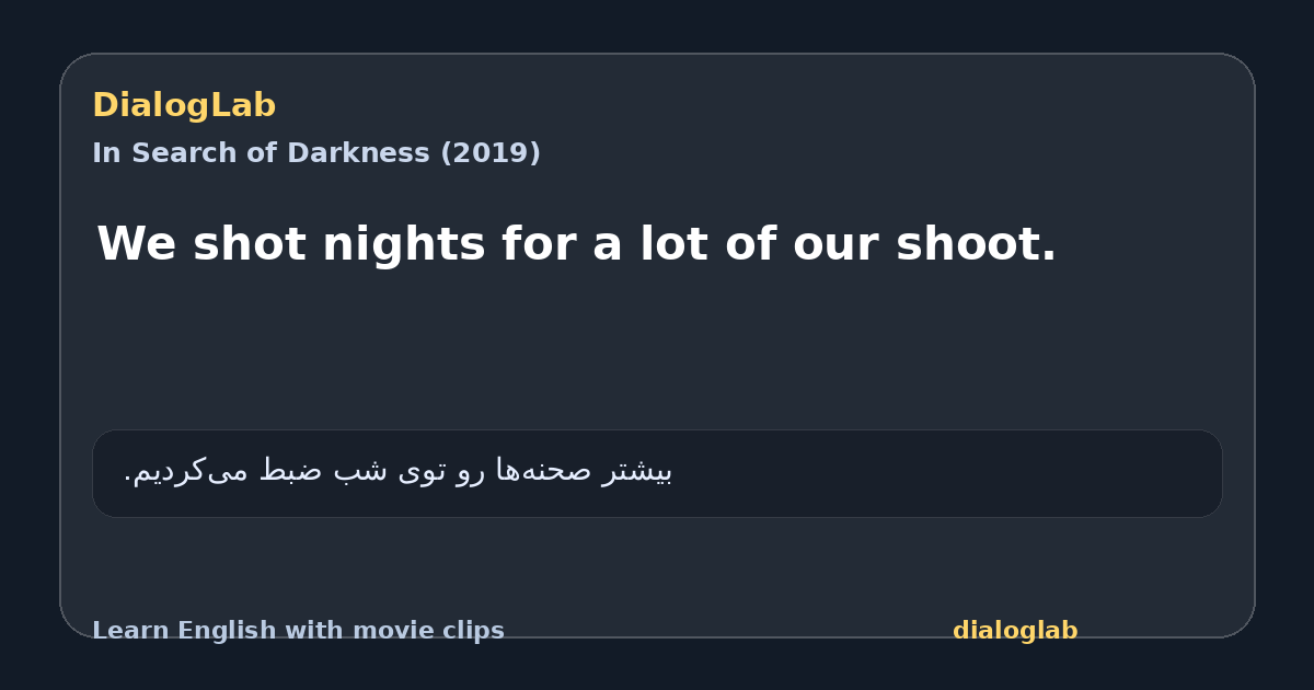 Share card for We shot nights for a lot of our shoot.