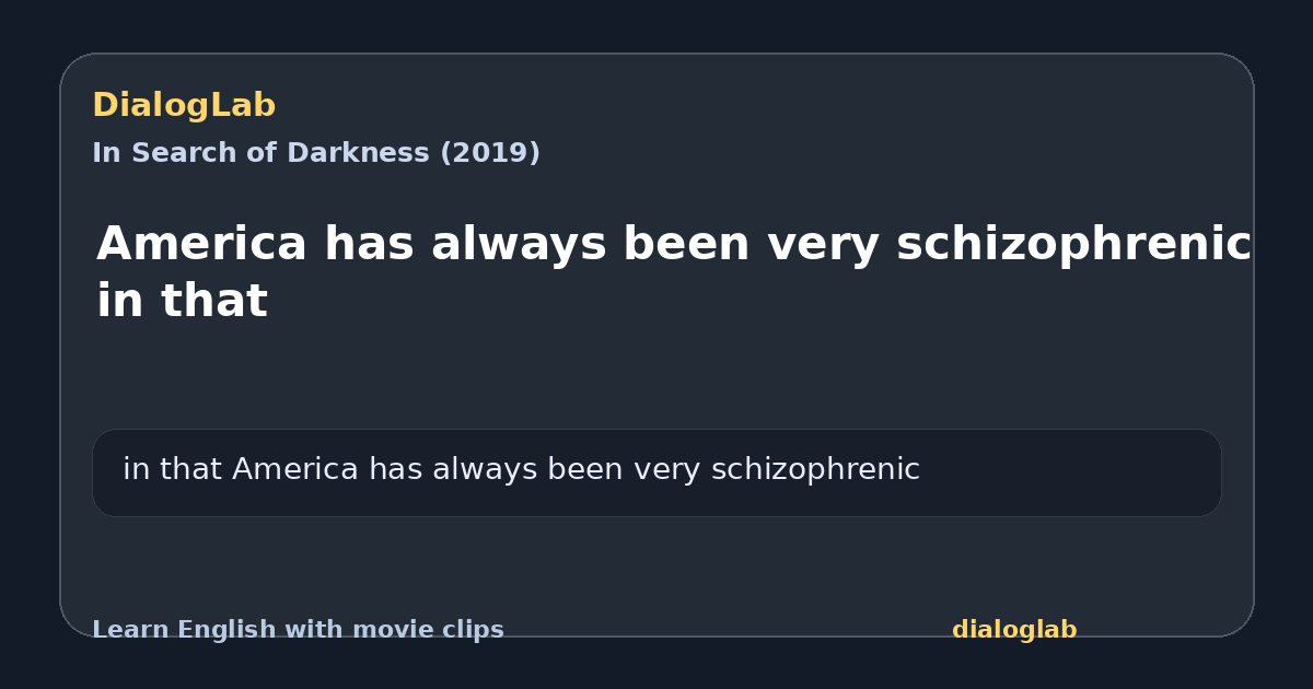Share card for America has always been very schizophrenic in that
