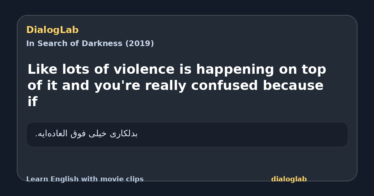 Share card for Like lots of violence is happening on top of it and you're really confused because if