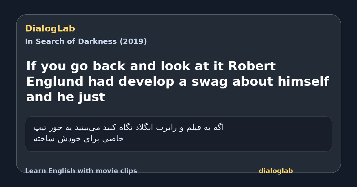 Share card for If you go back and look at it Robert Englund had develop a swag about himself and he just