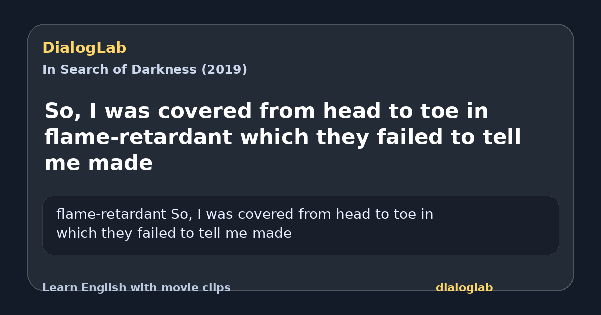 Share card for So, I was covered from head to toe in flame-retardant which they failed to tell me made