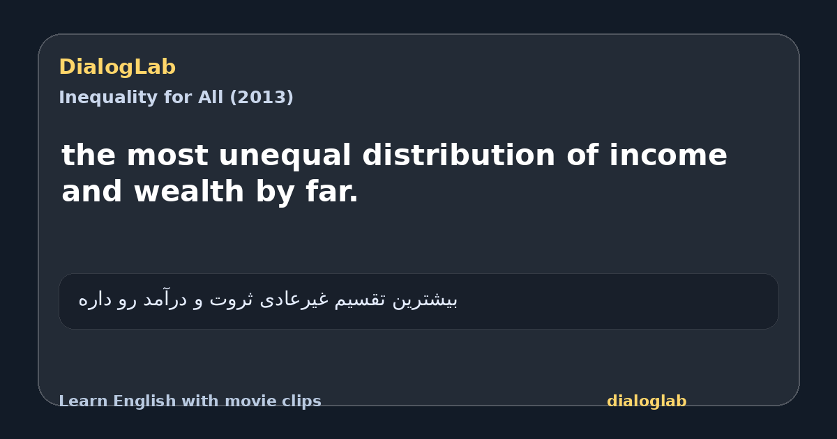 Share card for the most unequal distribution of income and wealth by far.