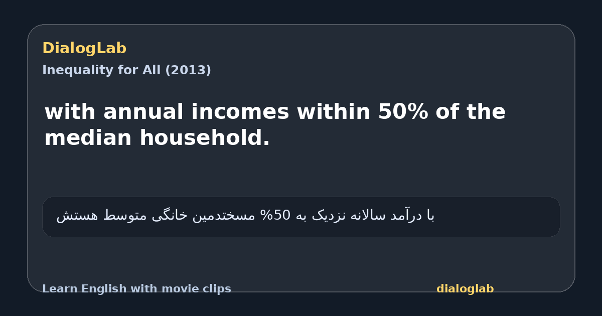 Share card for with annual incomes within 50% of the median household.