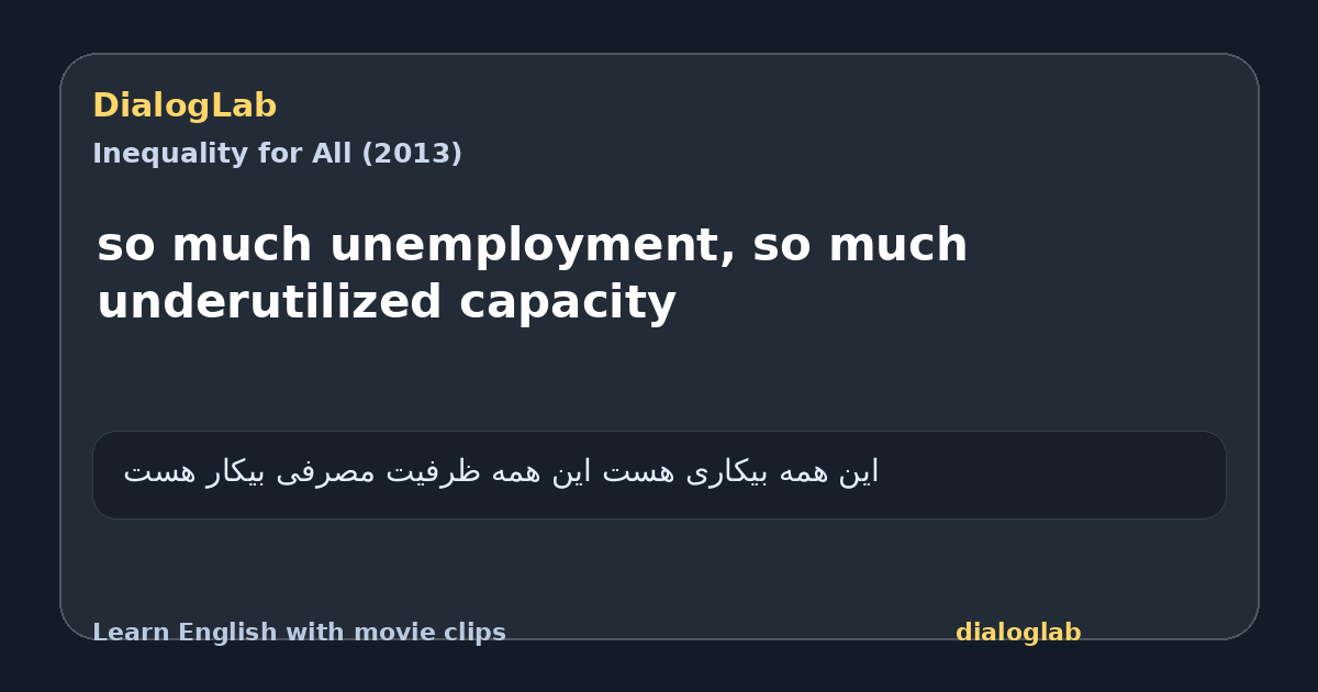 Share card for so much unemployment, so much underutilized capacity