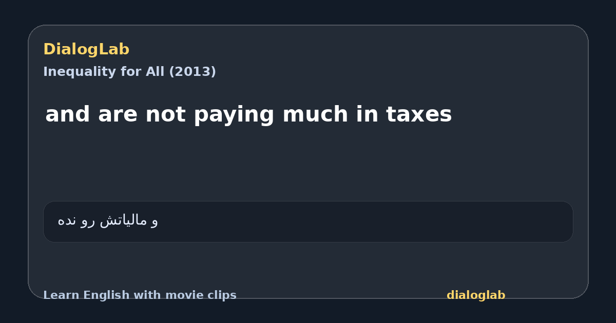 Share card for and are not paying much in taxes