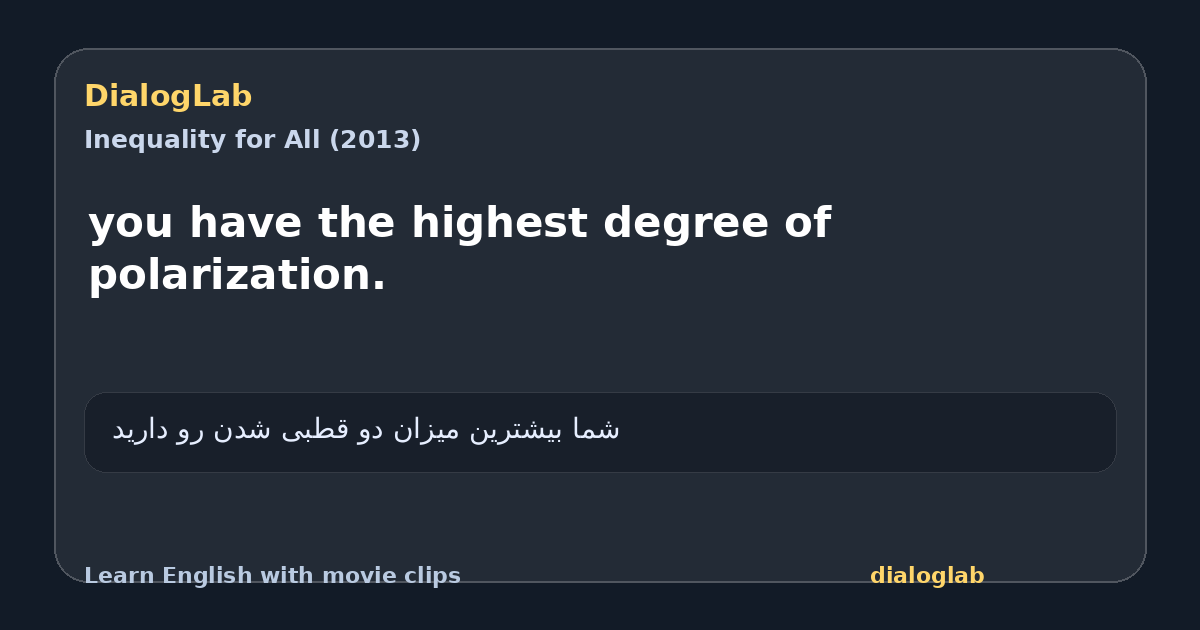 Share card for you have the highest degree of polarization.