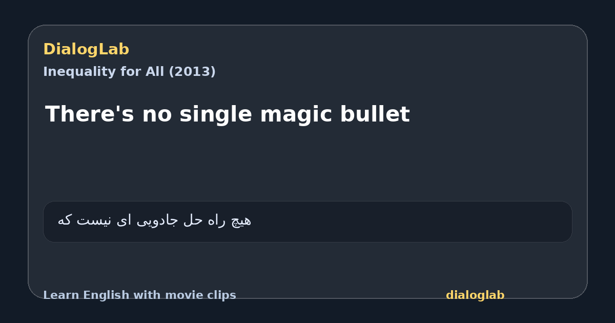 Share card for There's no single magic bullet