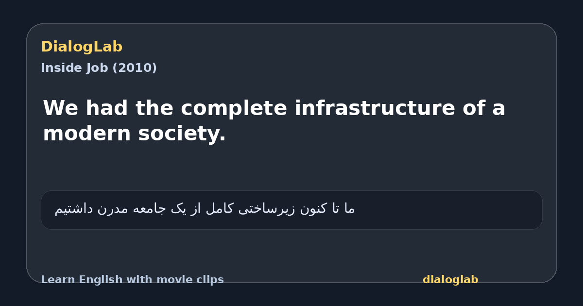 Share card for We had the complete infrastructure of a modern society.