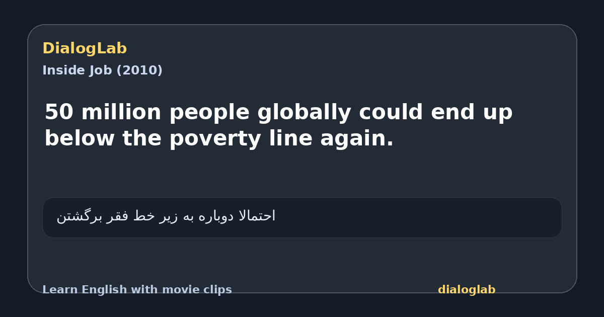 Share card for 50 million people globally could end up below the poverty line again.