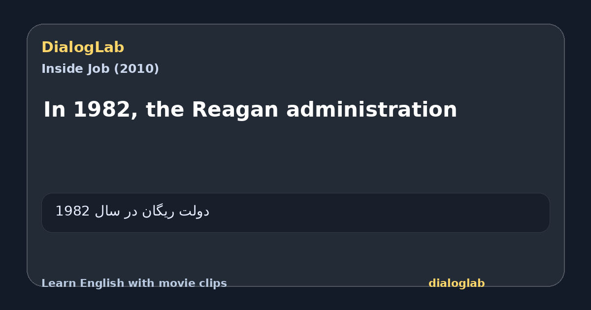 Share card for In 1982, the Reagan administration