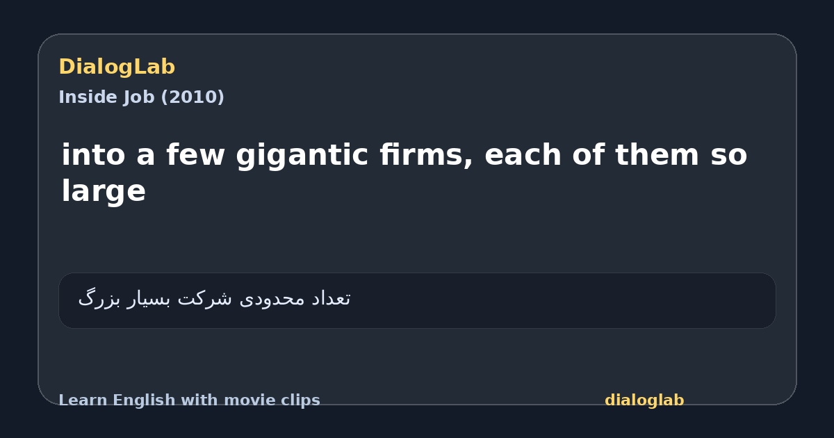 Share card for into a few gigantic firms, each of them so large