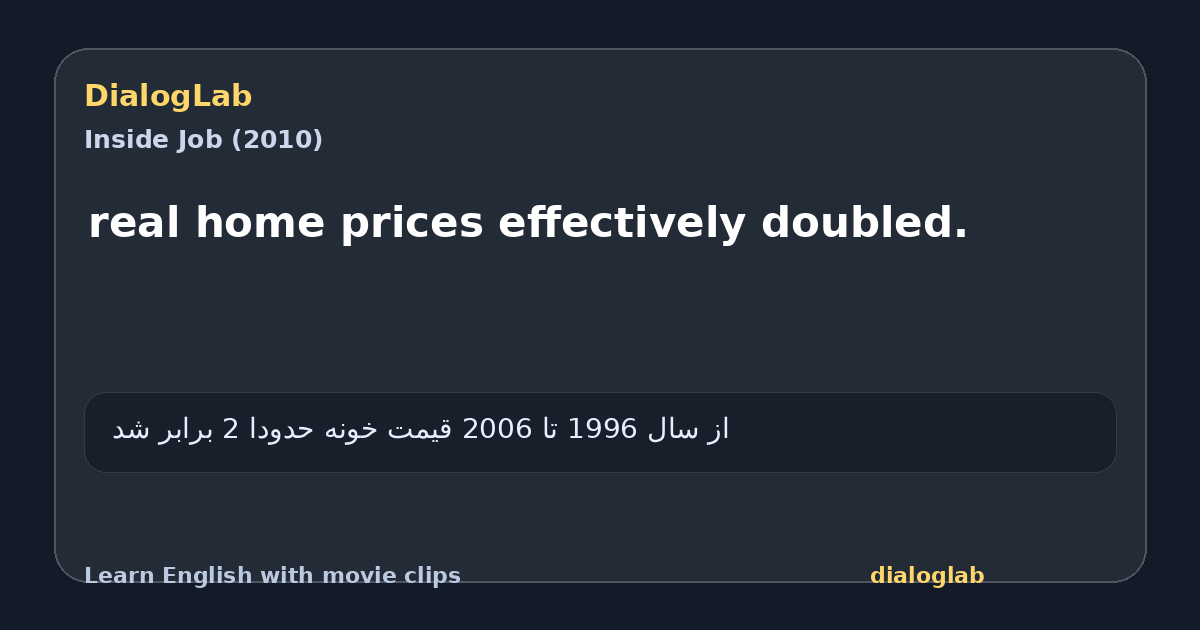Share card for real home prices effectively doubled.