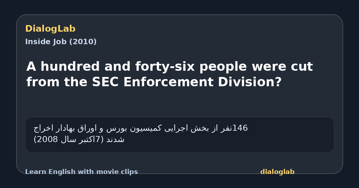 Share card for A hundred and forty-six people were cut from the SEC Enforcement Division?