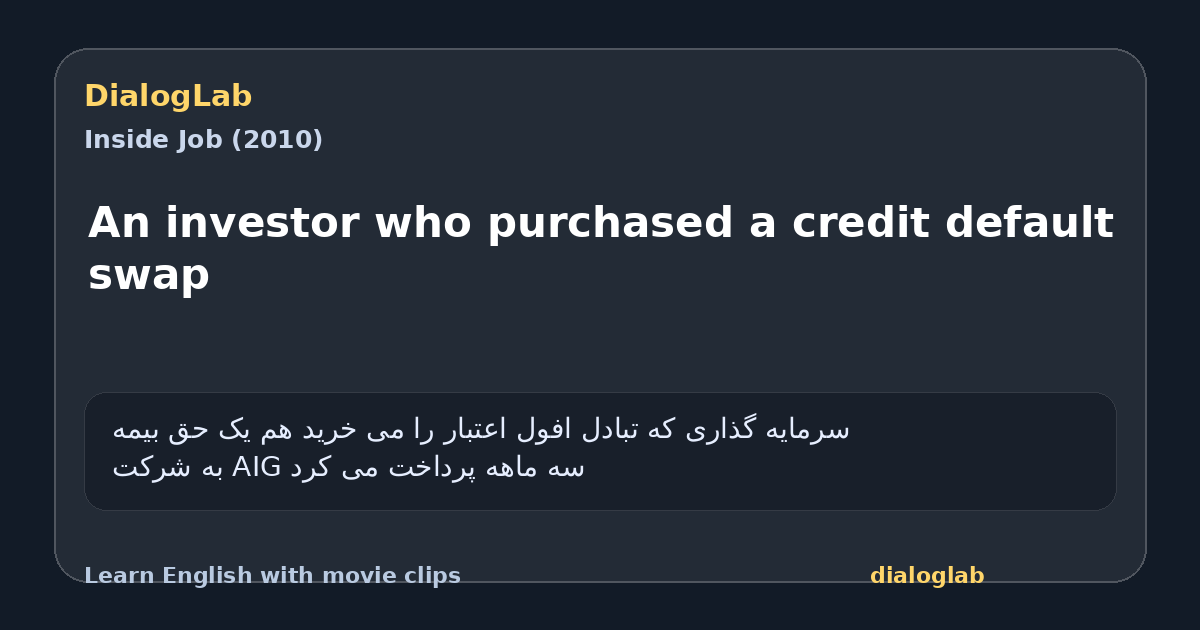 Share card for An investor who purchased a credit default swap