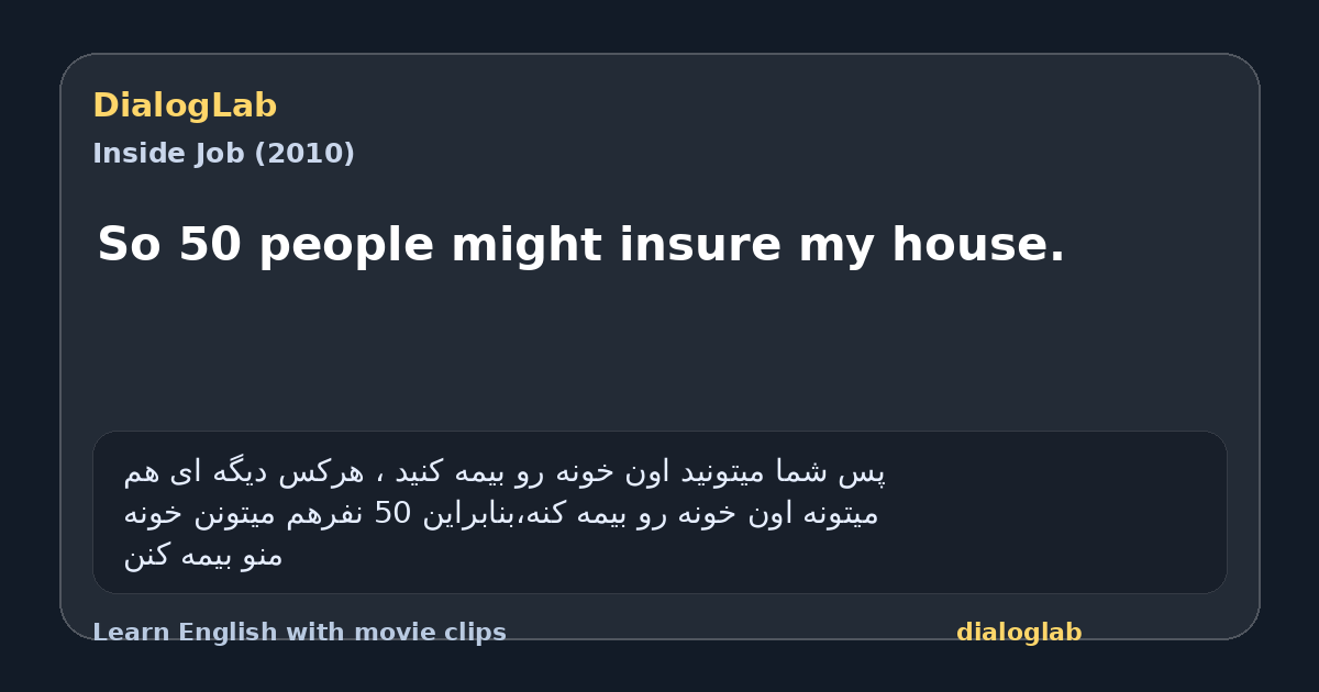 Share card for So 50 people might insure my house.