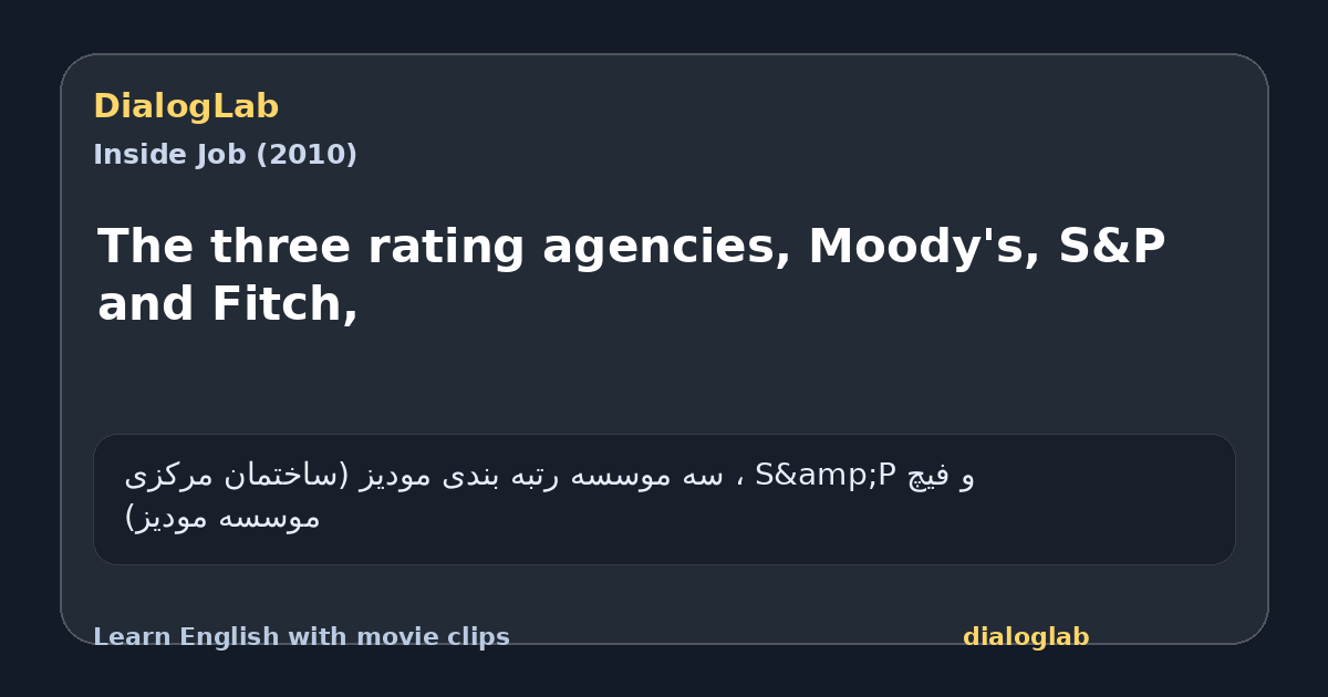 Share card for The three rating agencies, Moody's, S&P and Fitch,