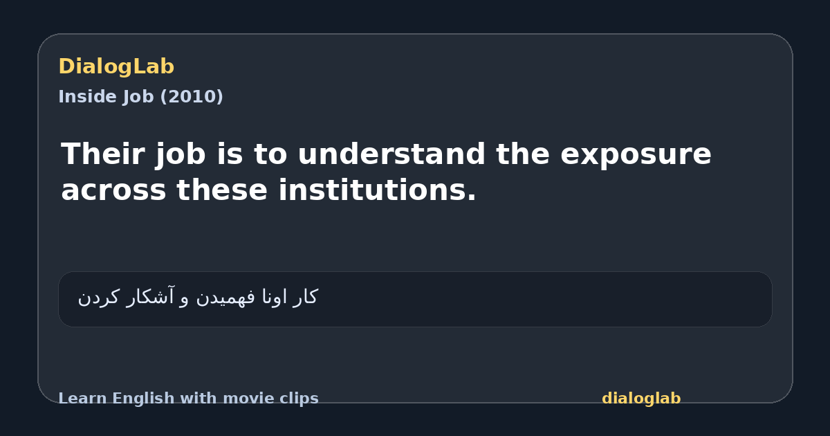 Share card for Their job is to understand the exposure across these institutions.